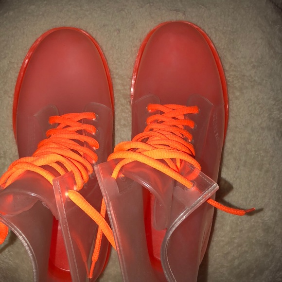 See-Through Orange Boots - Picture 3 of 3